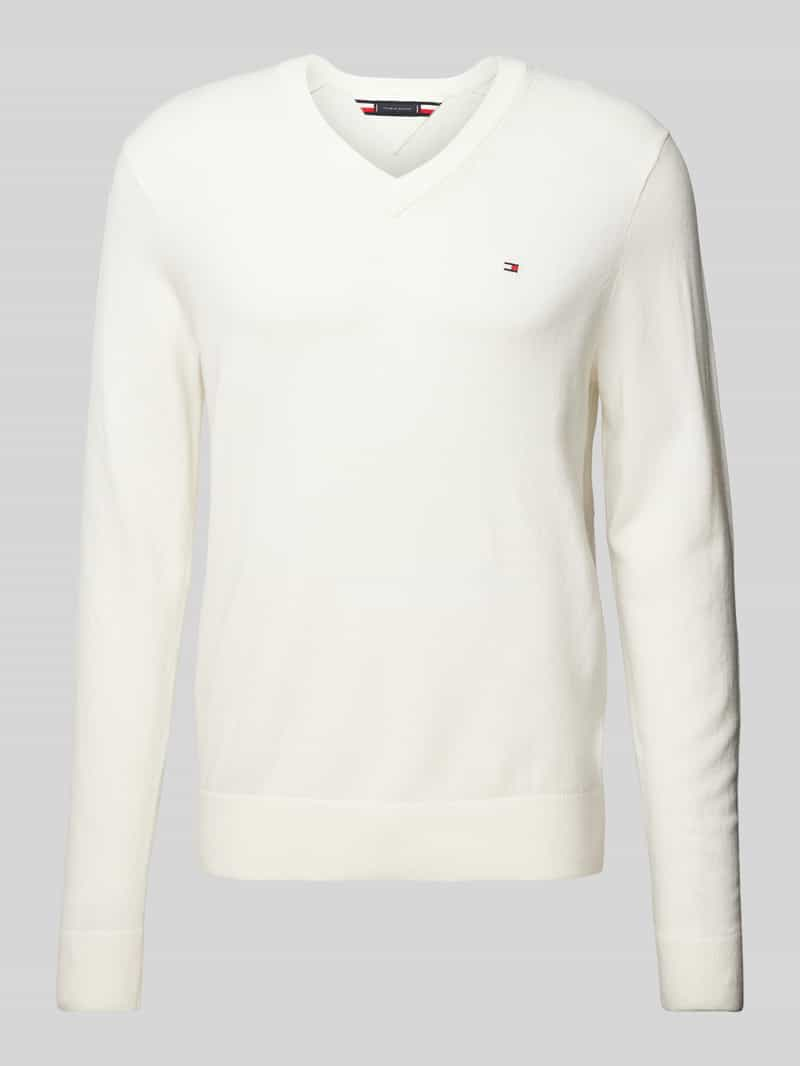 Tommy Hilfiger Gebreide pullover met logostitching, model 'PIMA'