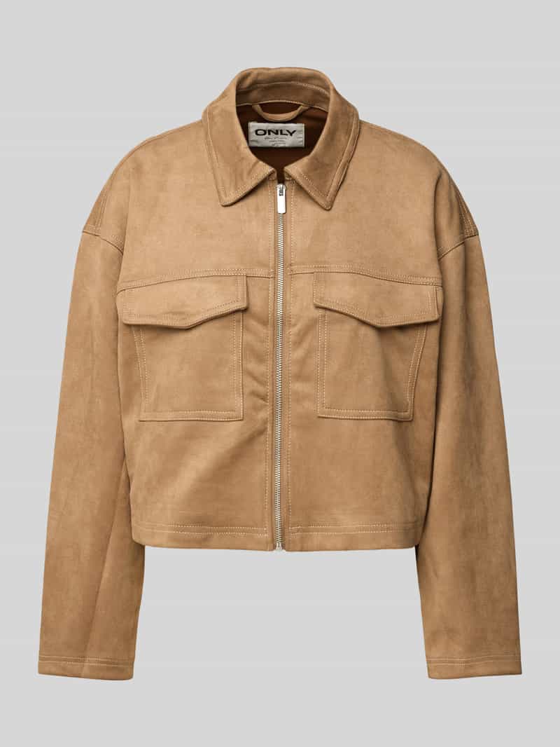 Only Oversized jack in wildeleerlook model 'STINA'