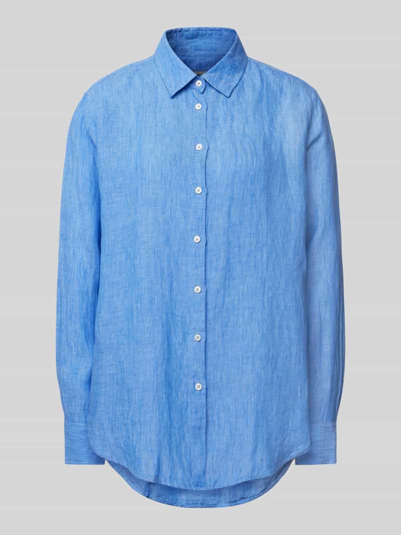 0039 italy Regular fit overhemdblouse van linnen met doorknoopsluiting