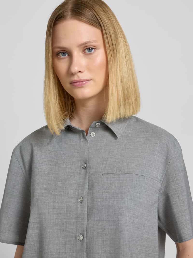 Boss Comfort fit overhemdblouse van pure scheerwol