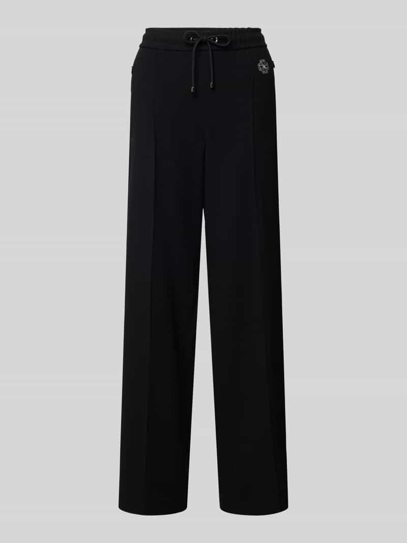 MAC Straight leg stoffen broek met vaste persplooien, model 'Chiara'