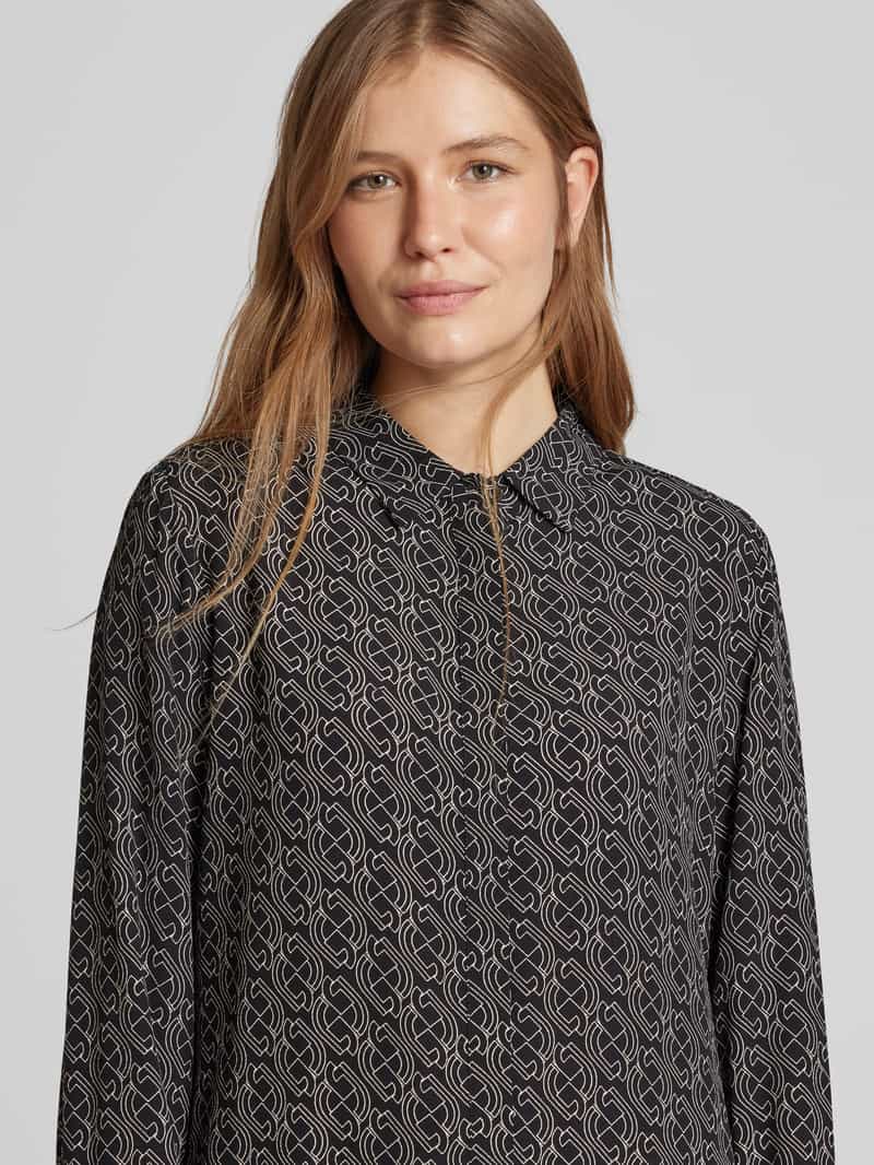 comma Regular fit overhemdblouse van pure viscose met zijsplitten