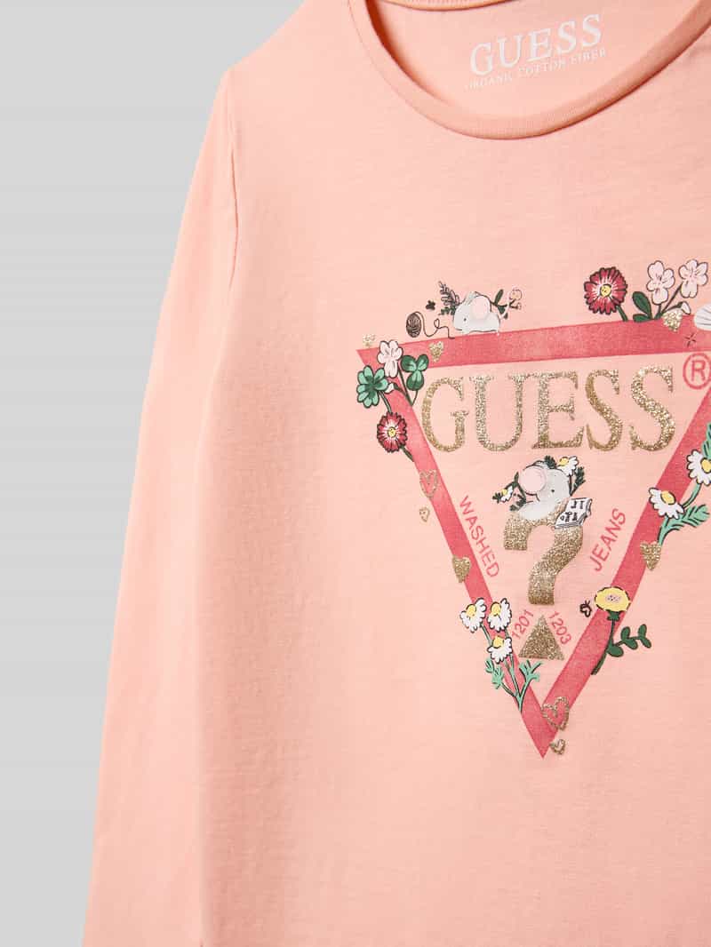 Guess Shirt met lange mouwen en labelprint