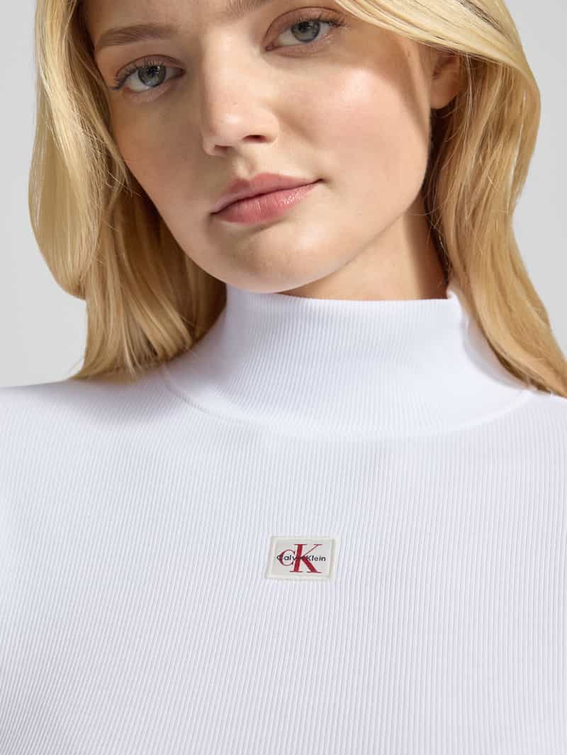 Calvin Klein Jeans Shirt met lange mouwen en opstaande kraag
