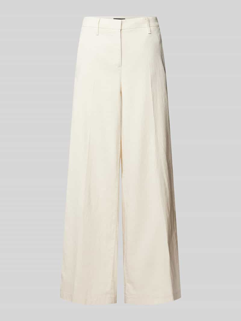 CAMBIO Wide leg linnen broek met persplooien, model 'ALVA'