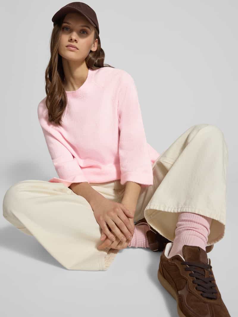 Only Oversized gebreide trui met 3/4-mouw model 'SIMONI' roze, foto 4