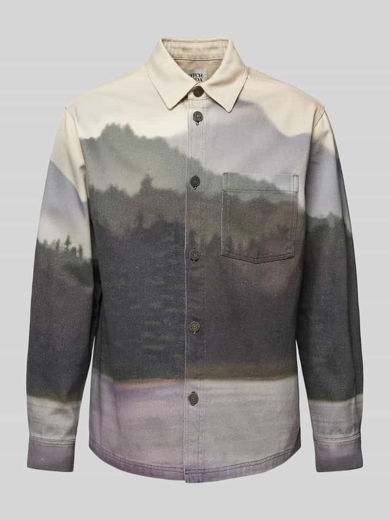 Scotch & Soda Relaxed fit overhemdjack met borstzak