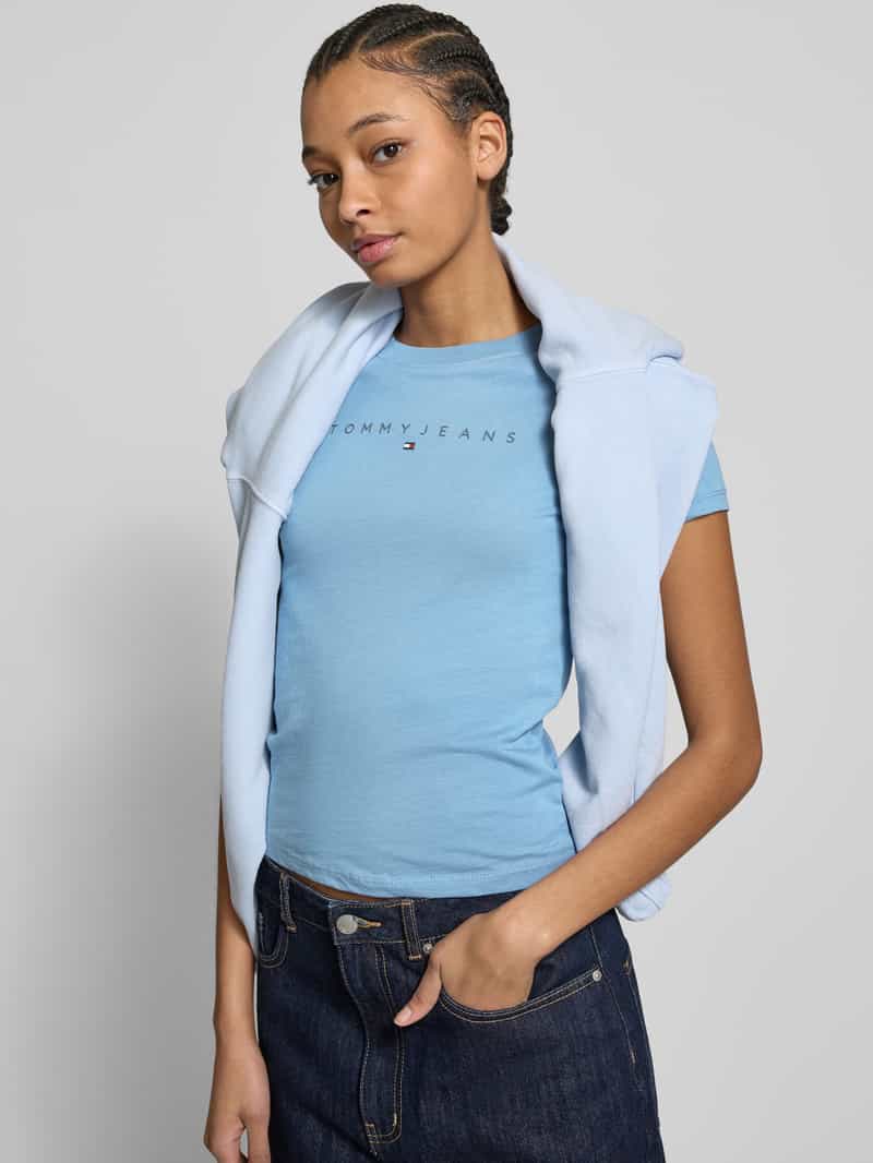 Tommy Jeans Slim fit T-shirt met labeldetail