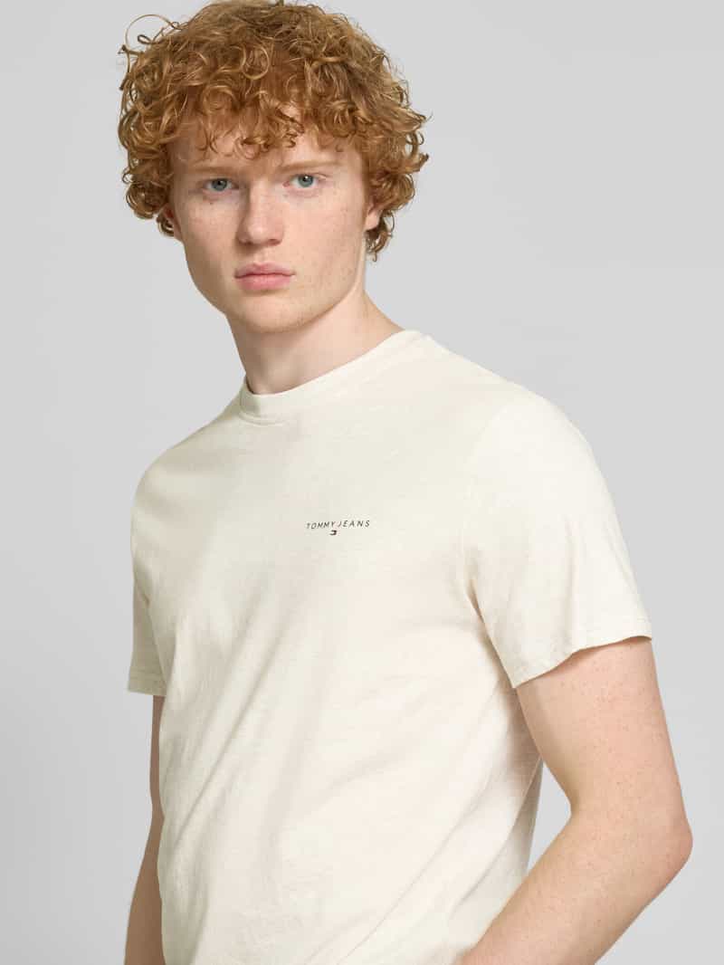 Tommy Jeans Regular fit T-shirt van puur katoen met labelprint