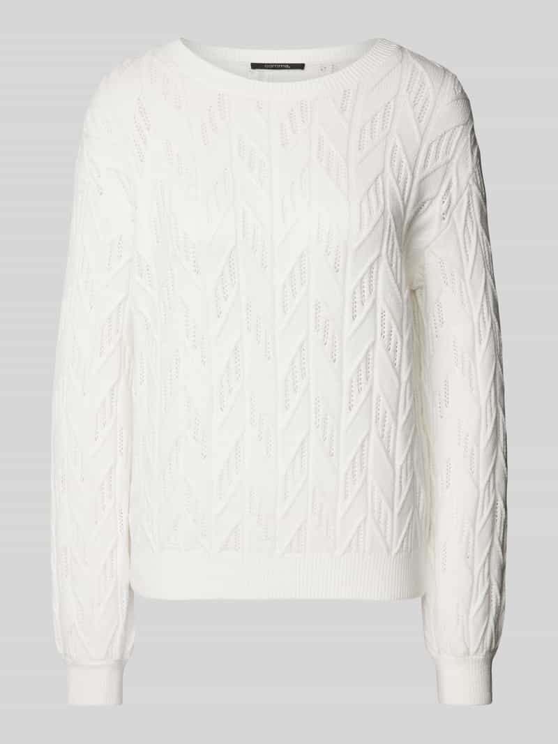 comma Gebreide pullover van viscosemix met ronde hals
