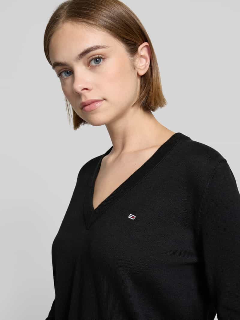 Tommy Jeans Gebreide pullover met labelstitching