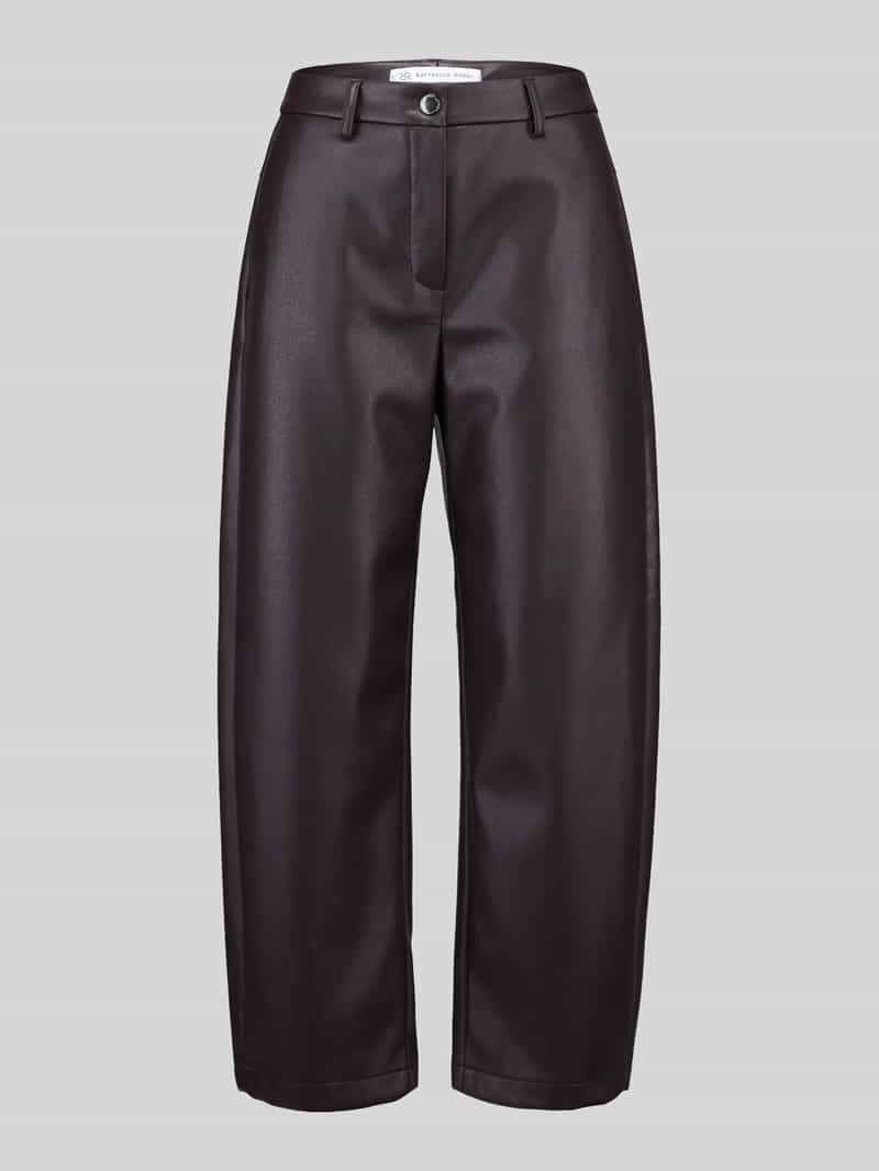 Raffaello Rossi Regular Fit Leder- / Kunstlederhose mit Label-Detail Modell 'PHIBI' in Bordeaux, Größe 38 211496538