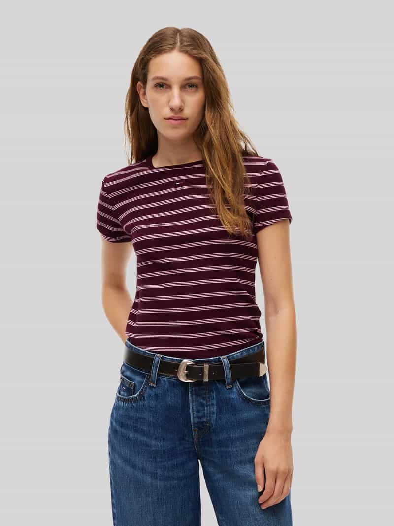 Tommy Jeans Slim fit t-shirt van katoenmix