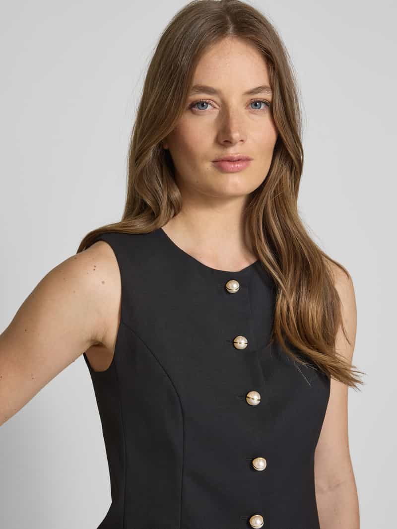 Marc Cain Slim fit gilet met ronde hals