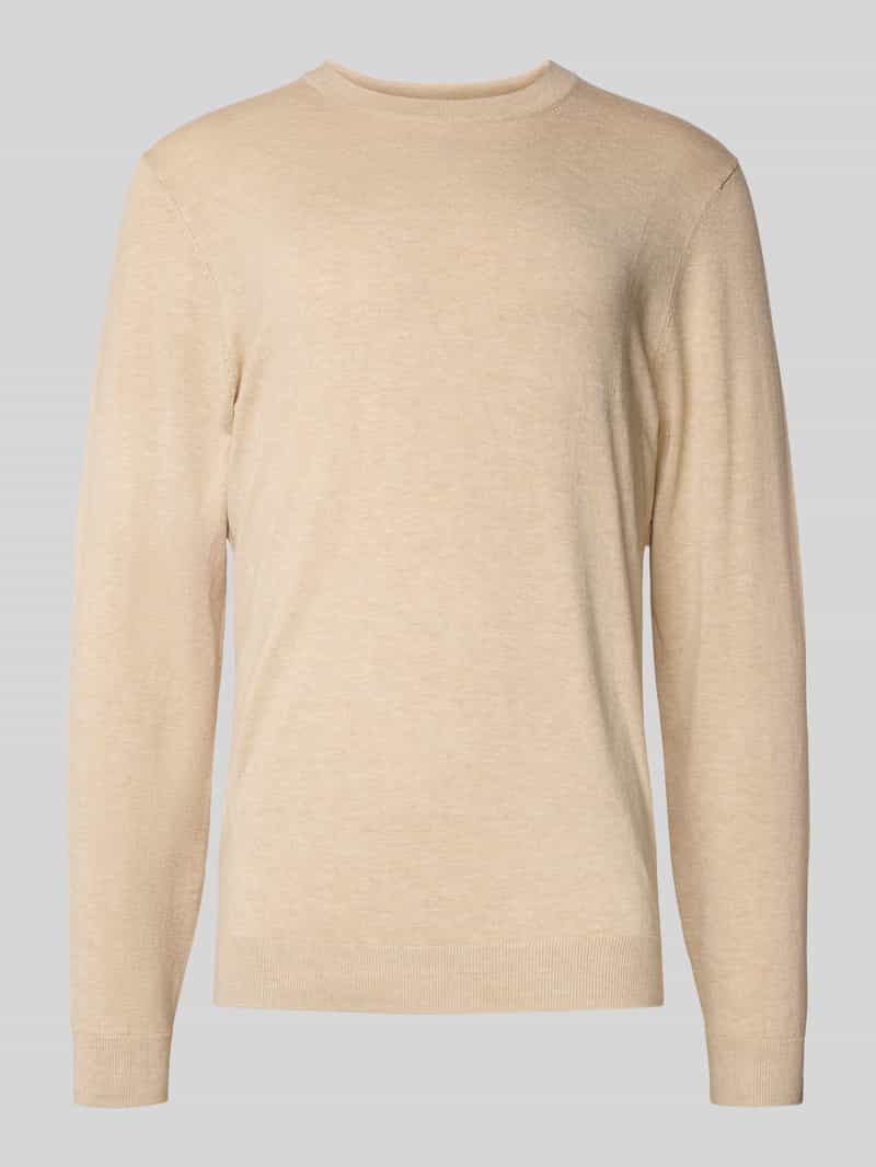 Gebreide pullover met geribde boorden