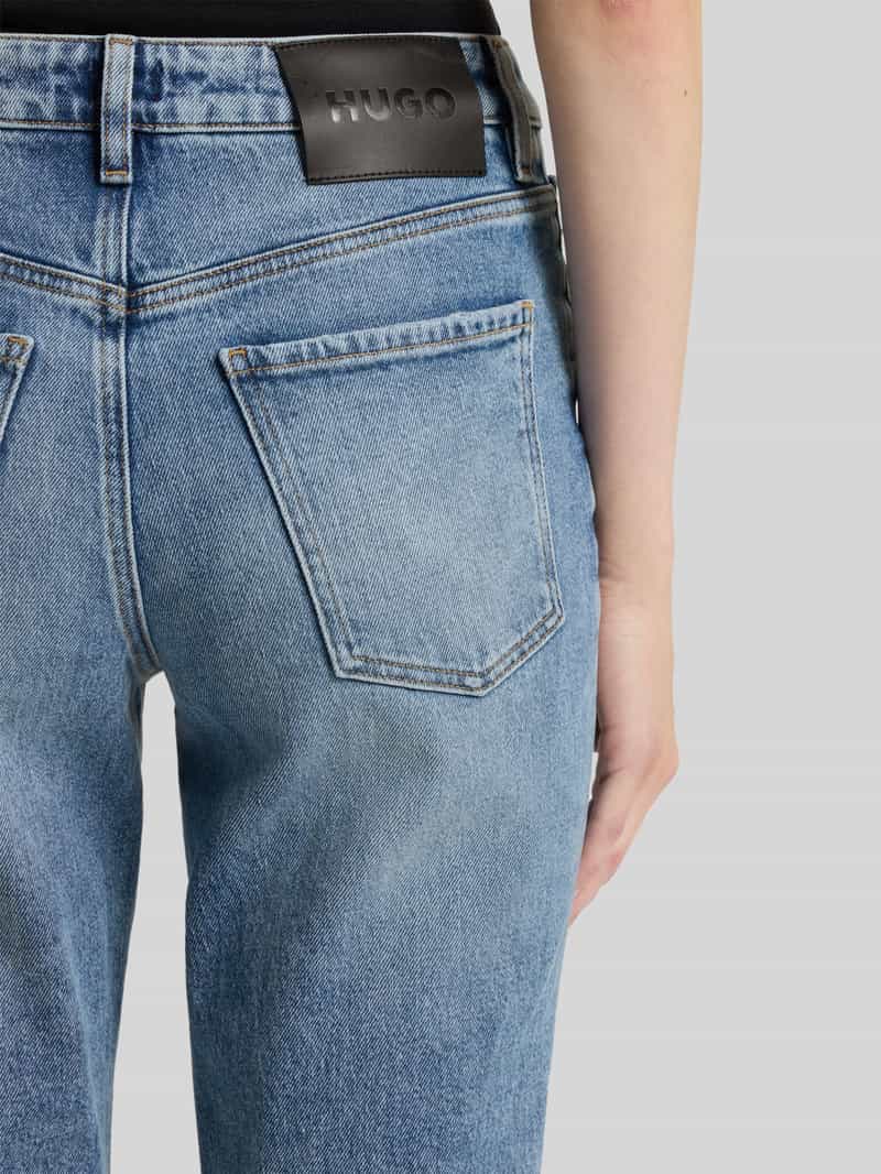 HUGO Straight fit jeans van katoenmix