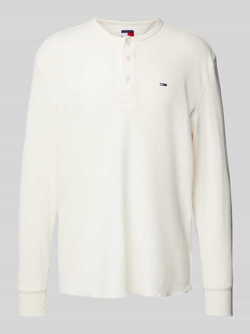 Tommy Jeans Regular fit shirt met lange mouwen en logostitching model 'HENLEY'