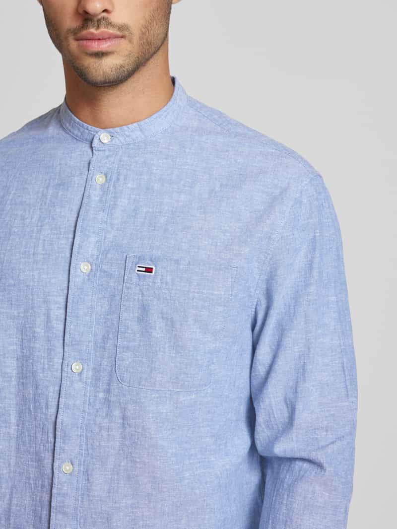 Tommy Jeans Vrijetijdsoverhemd in effen design met labelstitching
