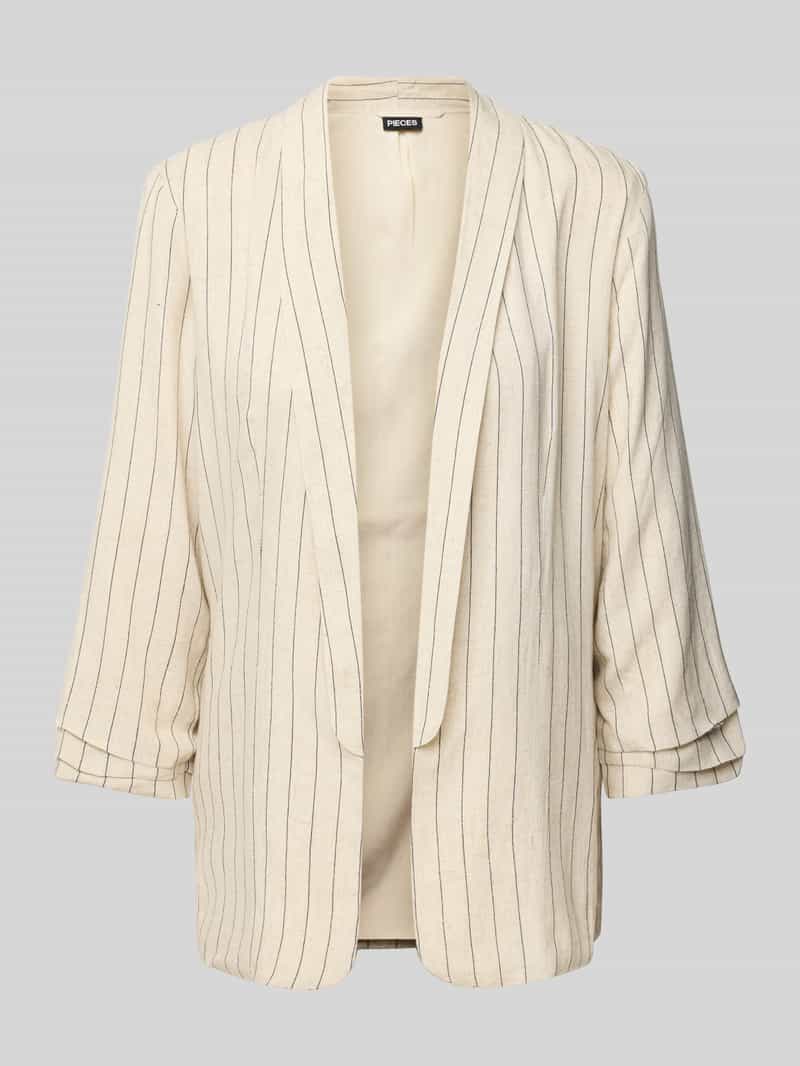 Pieces Regular fit blazer van een mix van viscose en linnen model 'PIA BOSELLA'