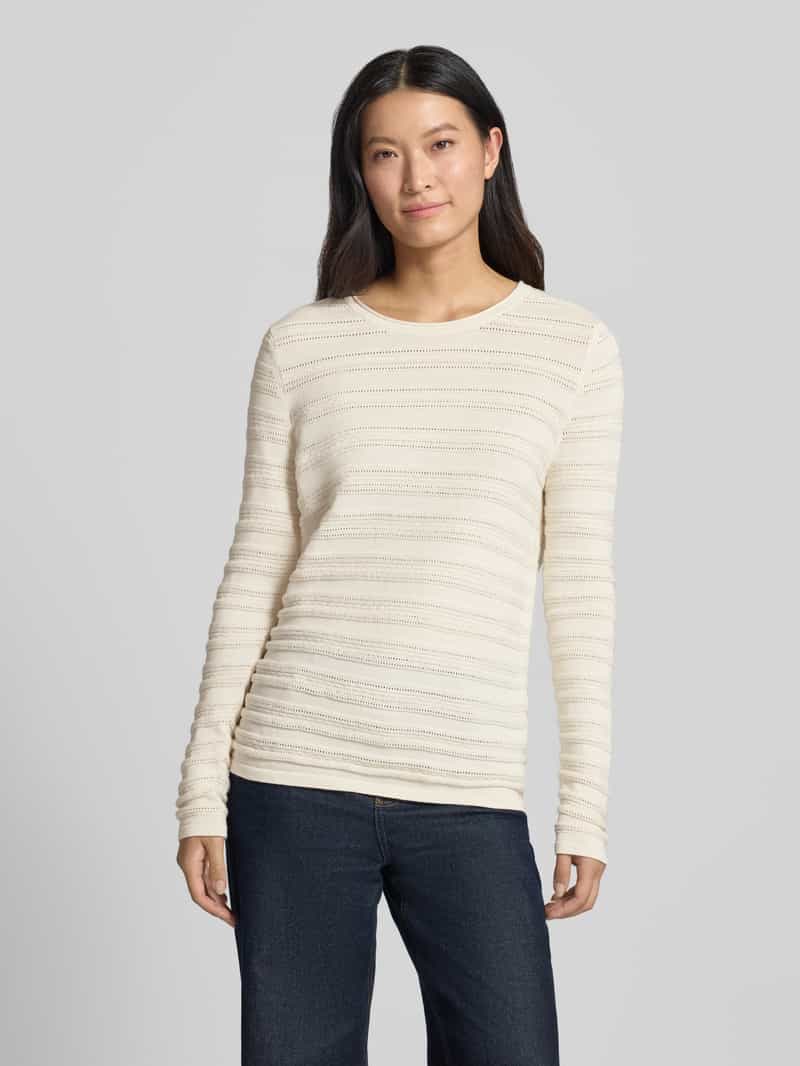 Christian Berg Woman regular fit pullover van puur katoen met brei-look