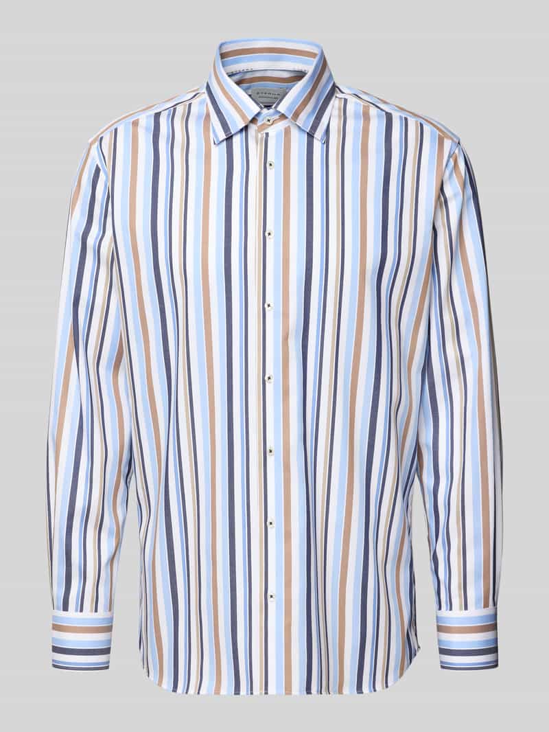 Eterna Regular fit zakelijk overhemd van katoen met kentkraag