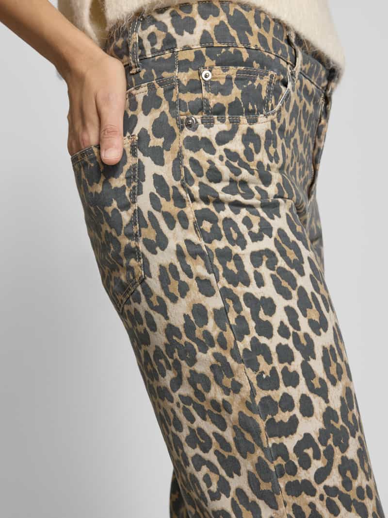 Christian Berg Woman Broek in luipaardlook met achterzakken