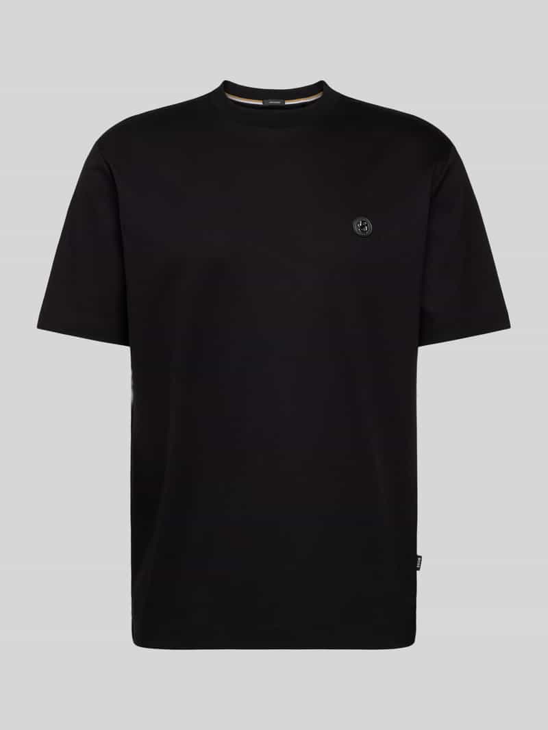 Boss T-shirt met labelpatch model 'Taut'