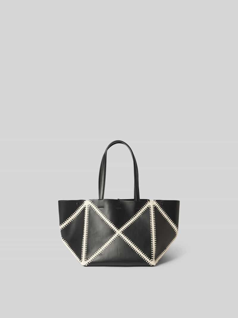 Tote bag met labeldetail
