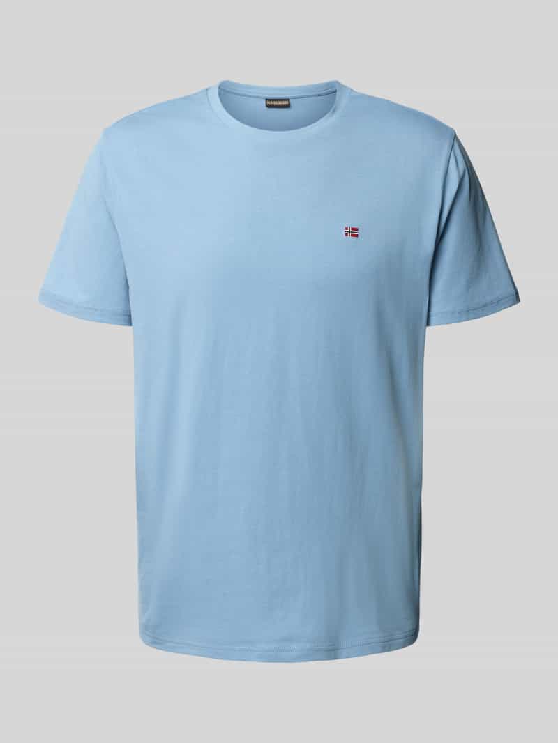 Napapijri T-shirt met labelstitching en ronde hals