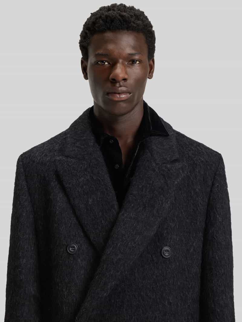 HUGO Relaxed fit lange wollen jas met alpaca model 'MANUS2541'