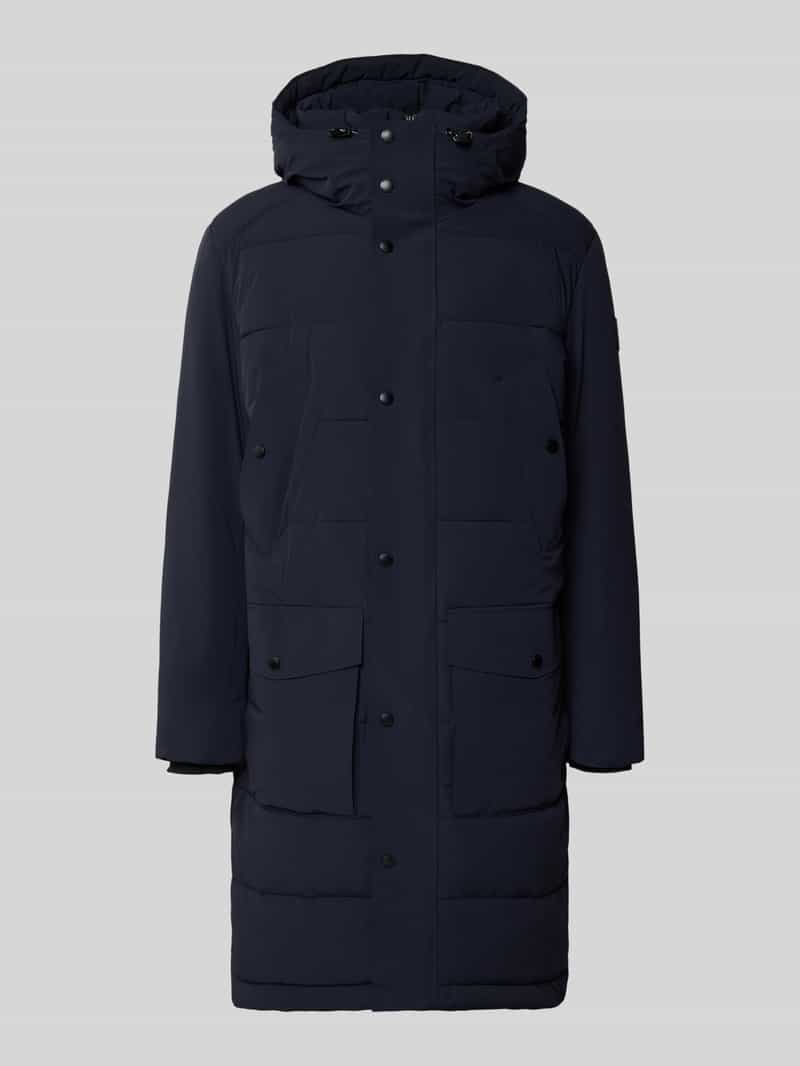 Strellson Regular fit gewatteerde lange jas met logopatch model 'CRASHER'