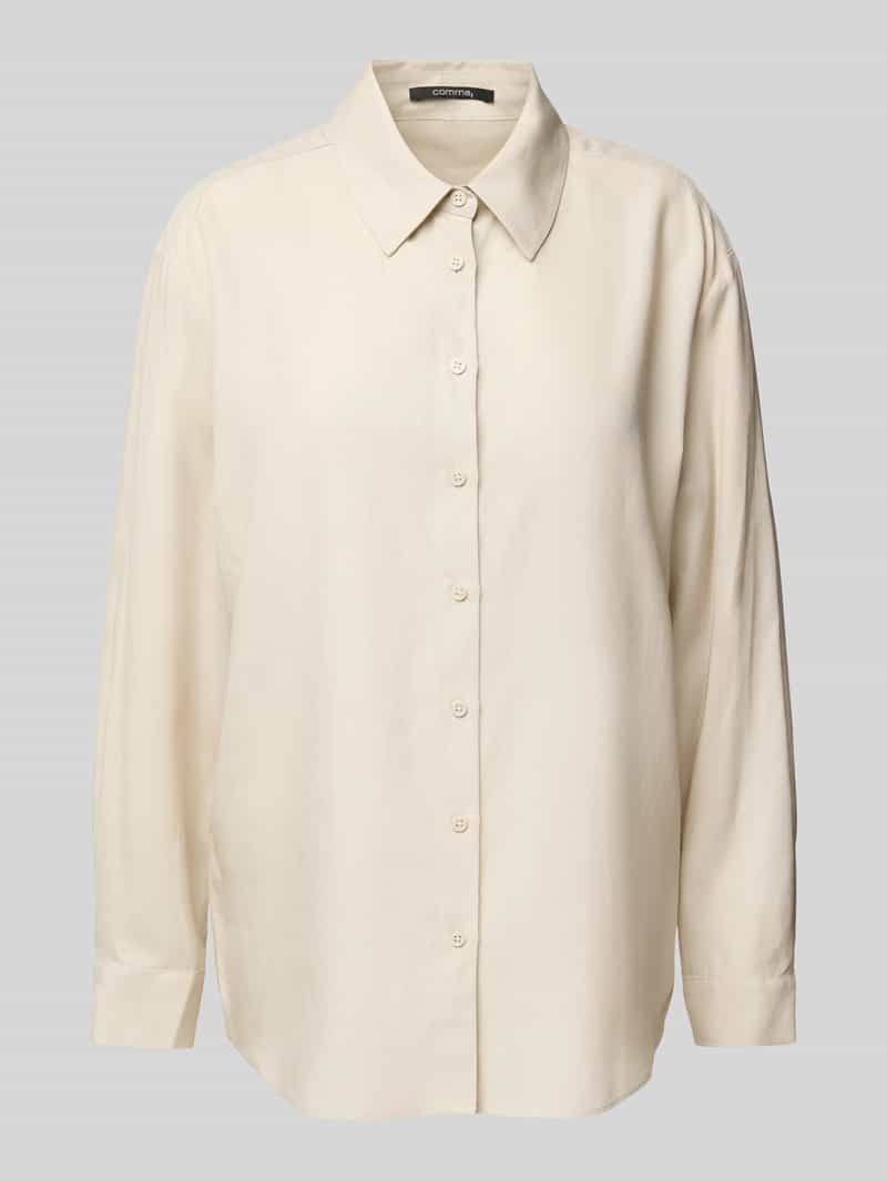 comma Blouse van lyocellmix met overhemdkraag