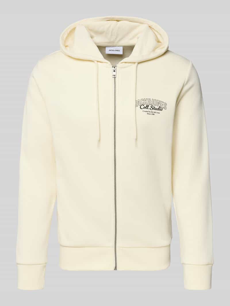 jack & jones Sweatjack met capuchon en labelprint model 'MAKOTO'