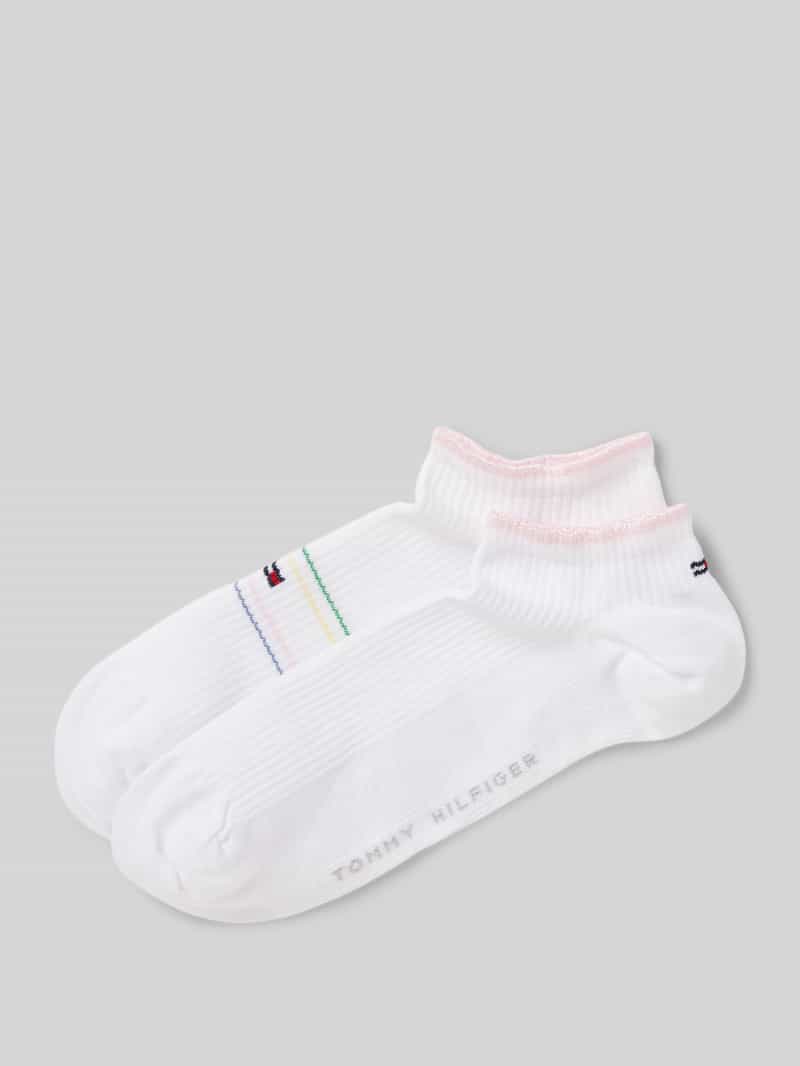 Tommy Hilfiger Sneakersokken met labelprint in een set van 2 paar