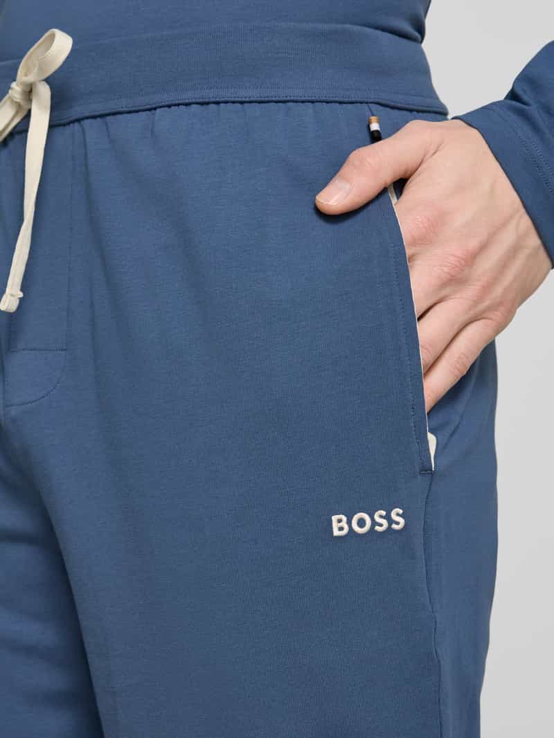 Boss Relaxed fit sweatpants met labelstitching model 'Mix&Match'