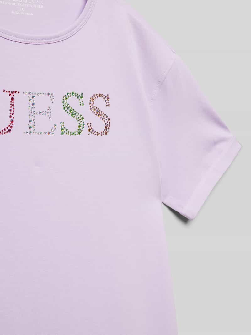 Guess T-shirt met strass-steentjes