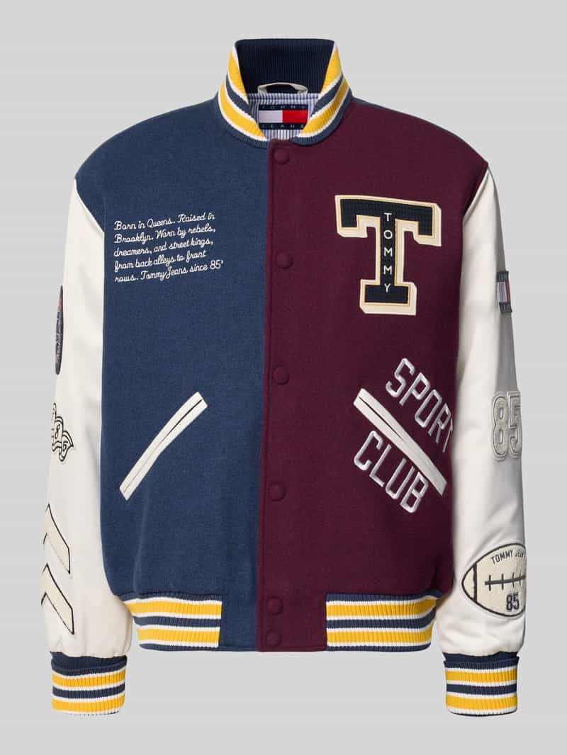 Tommy Jeans Regular fit bomberjack van wolmix model 'LETTERMAN'