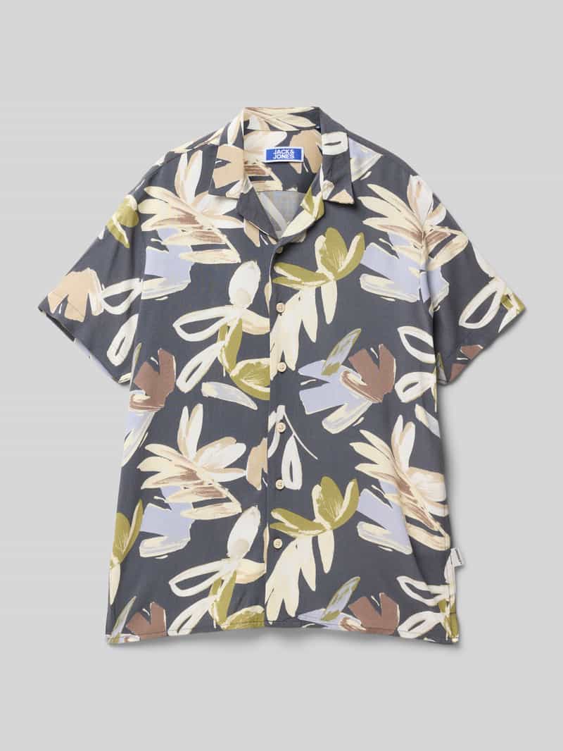 jack & jones Regular fit overhemd van viscose met resortkraag model 'LUKE'
