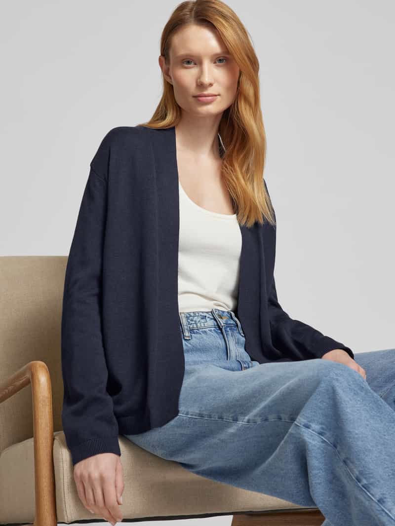 Tom Tailor Regular fit cardigan van katoenmix met sjaalkraag