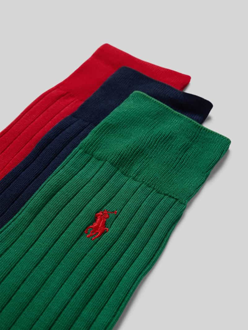 Polo Ralph Lauren Underwear Sokken met labelstitching in een set van 3 paar