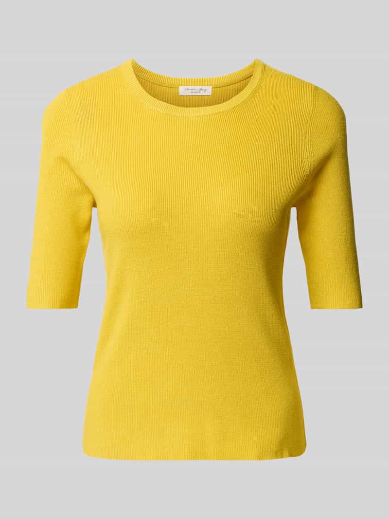 Christian Berg Woman Gebreide pullover met geribde ronde hals