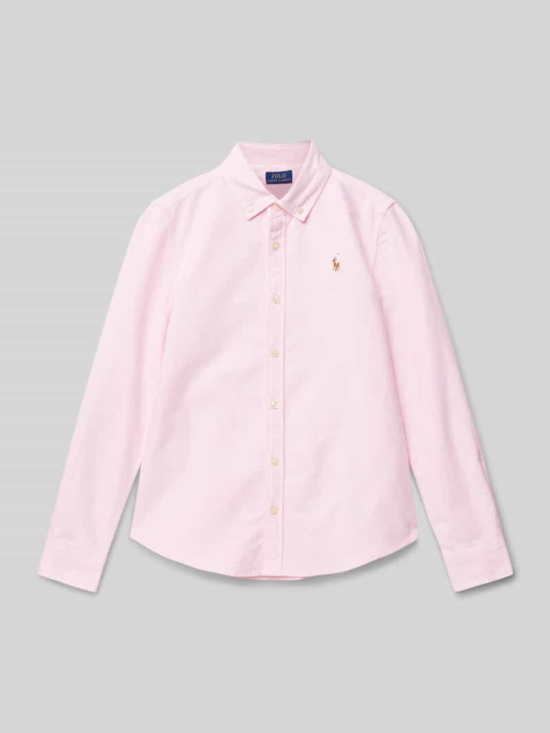 Polo Ralph Lauren Teens Regular fit overhemdblouse met labelpatch model 'TRINETTEOX'
