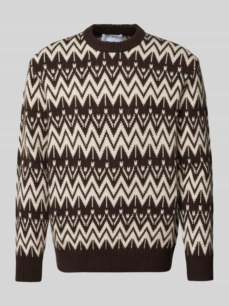 Selected Homme Gebreide pullover met ribboorden model 'PINE'