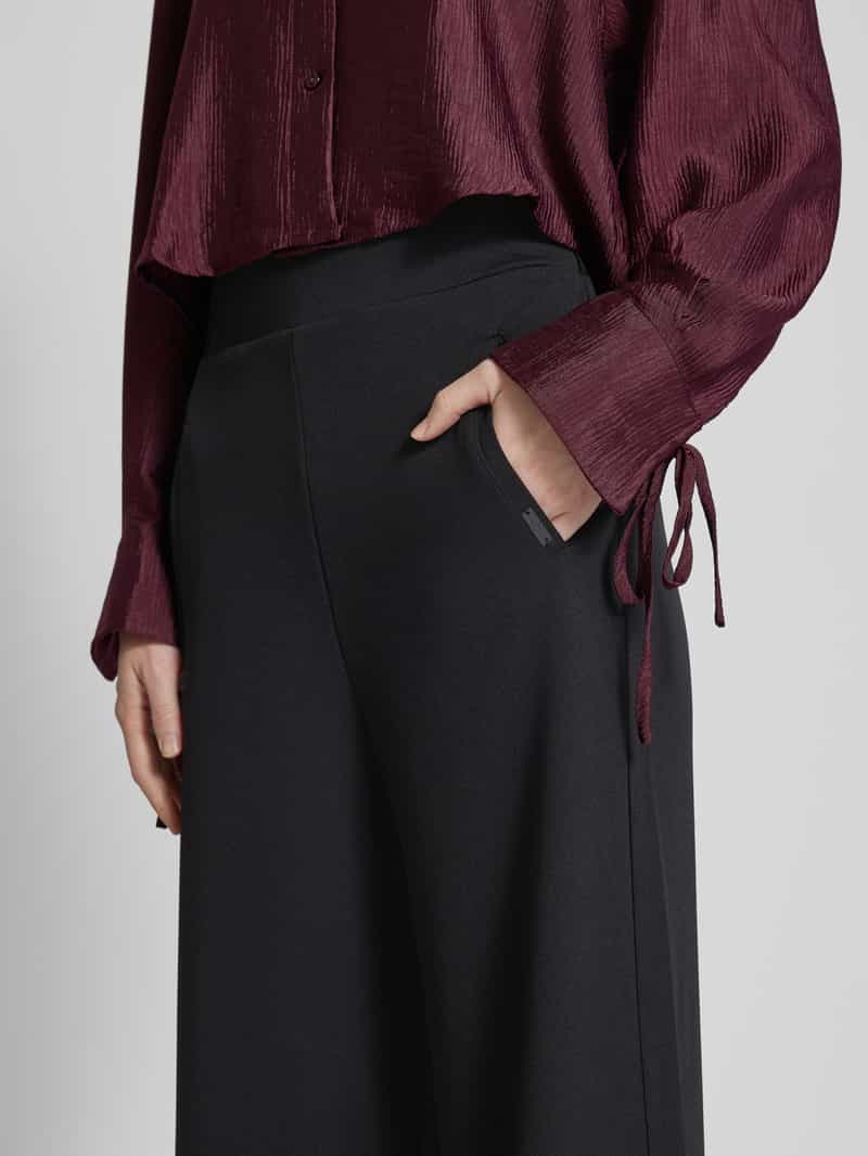 QS Wide leg stoffen broek met steekzakken