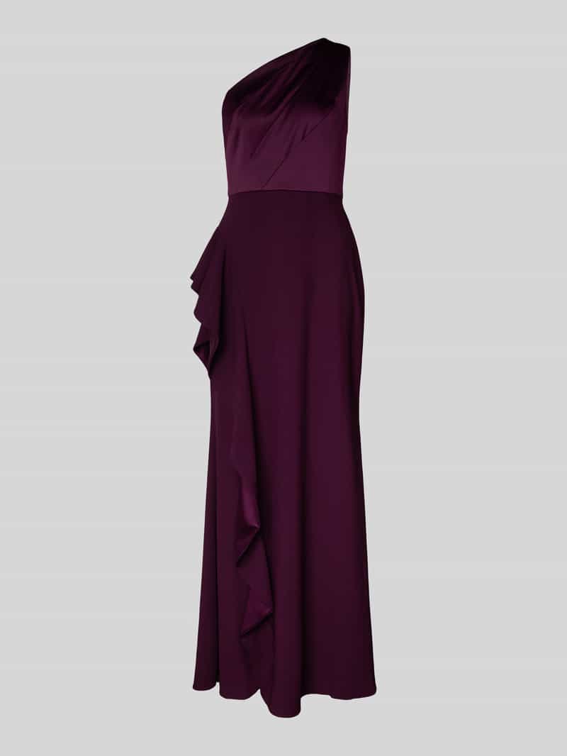 Adrianna Papell Avondjurk in one shoulder-look met volants
