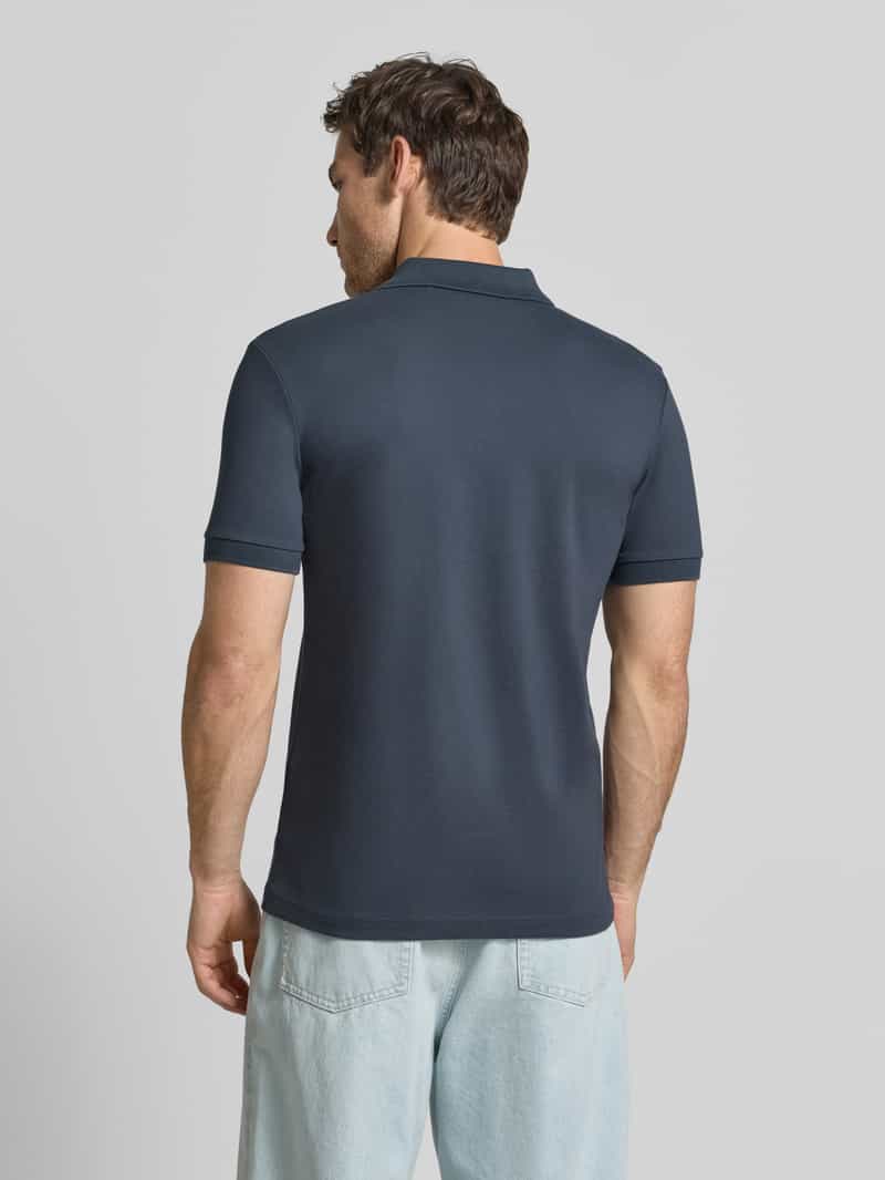 Boss Regular fit poloshirt van katoenmix model 'Passenger' marineblauw, foto 3