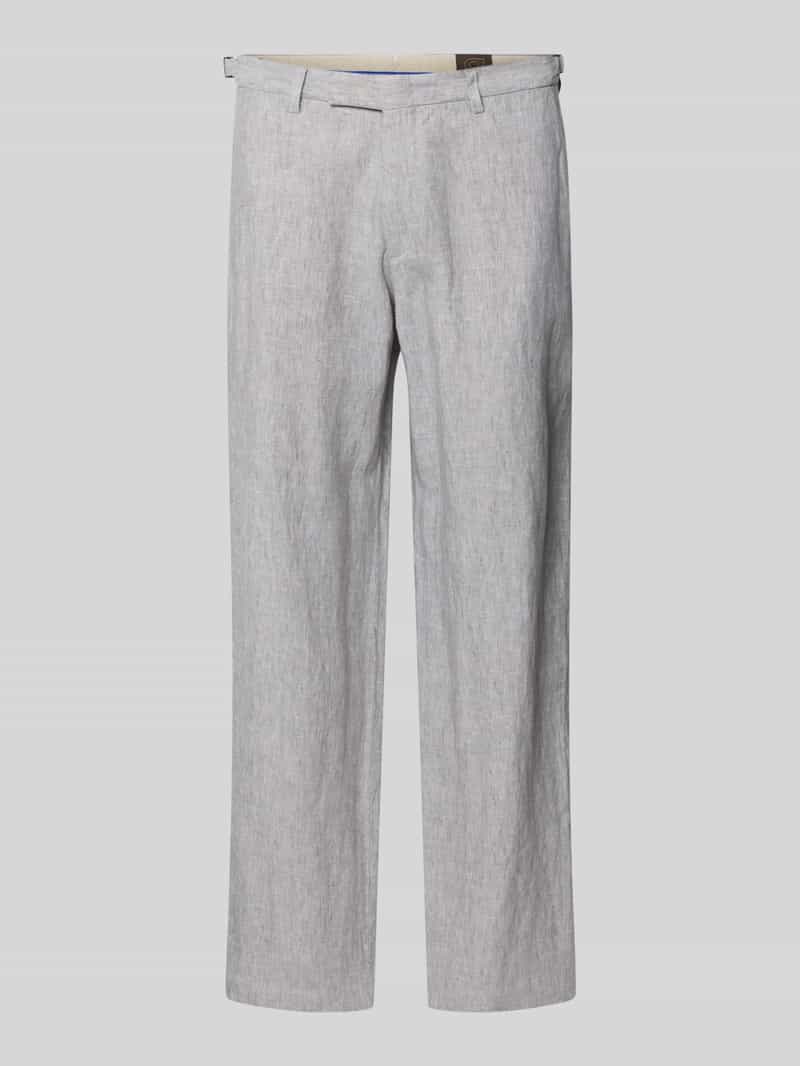 regular fit linnen broek met Franse steekzakken
