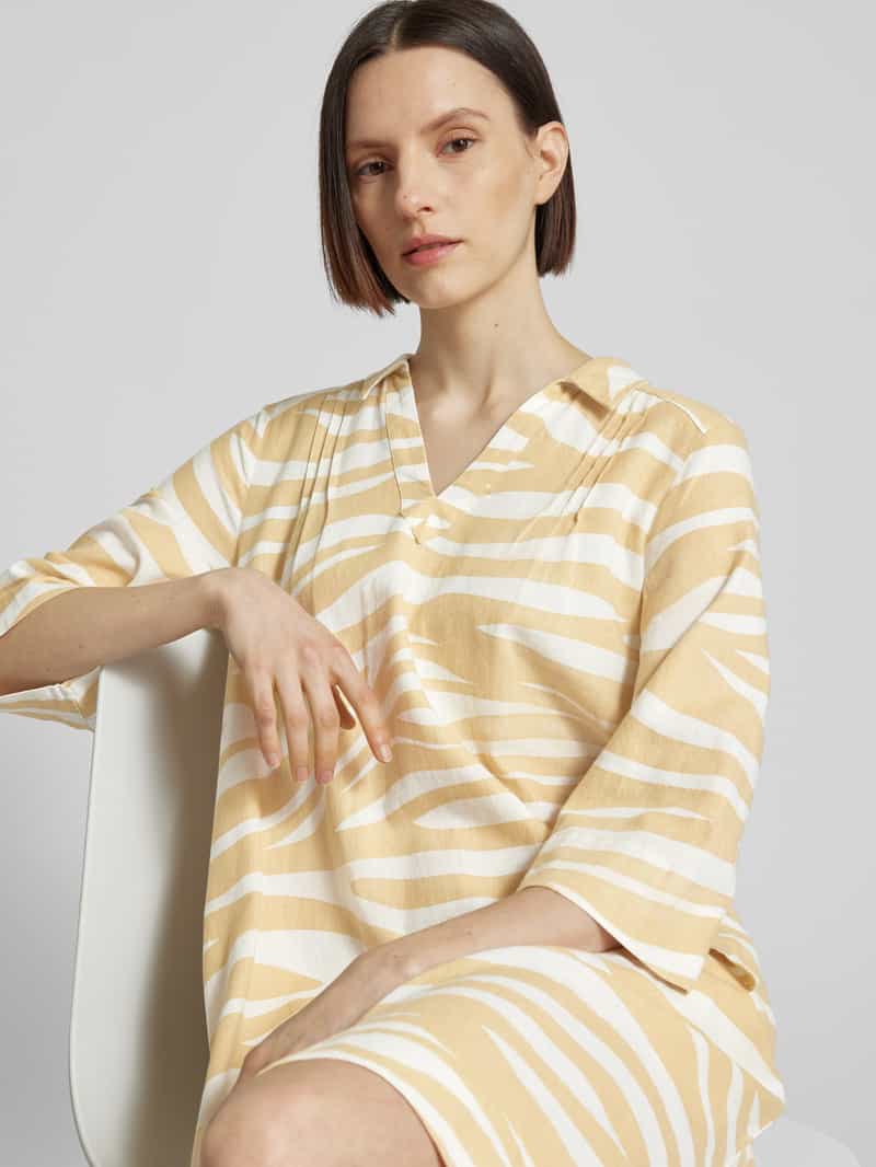 s.Oliver RED LABEL Knielange linnen jurk met dierenprint