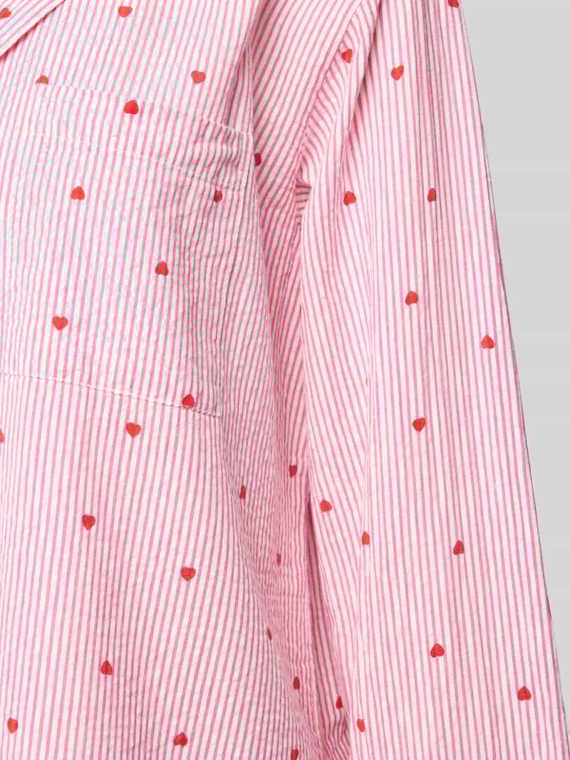 Jake*s Casual Pyjamabovendeel met reverskraag en borstzak