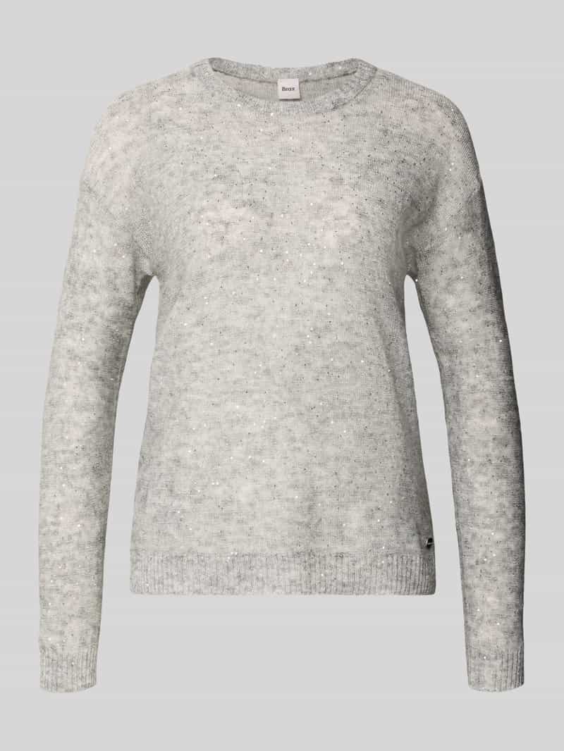 BRAX Gebreide pullover van wolmix met pailletten model 'Lesley'
